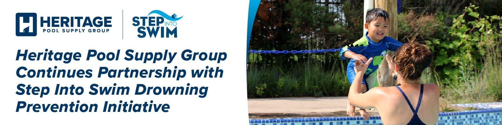 Heritage Pool Supply Group Continues Partnership with Step Into Swim Drowning Prevention Initiative